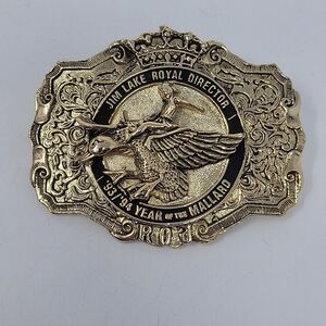 Vintage Year of The Mallard Duck '93/'94 Belt Buckle Artunian LA Gold Tone